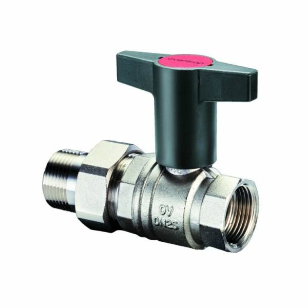 Кран шаровый с американкой НР-ВР (пластиковая ручка) Optibal 1"